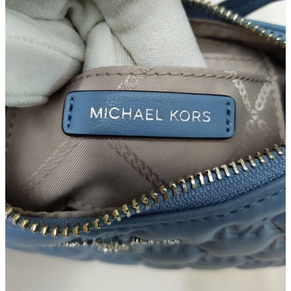 Michael Kors Jet Set Charm Blue Leather Zipper Closure Hobo Shoulder Bag - NWT